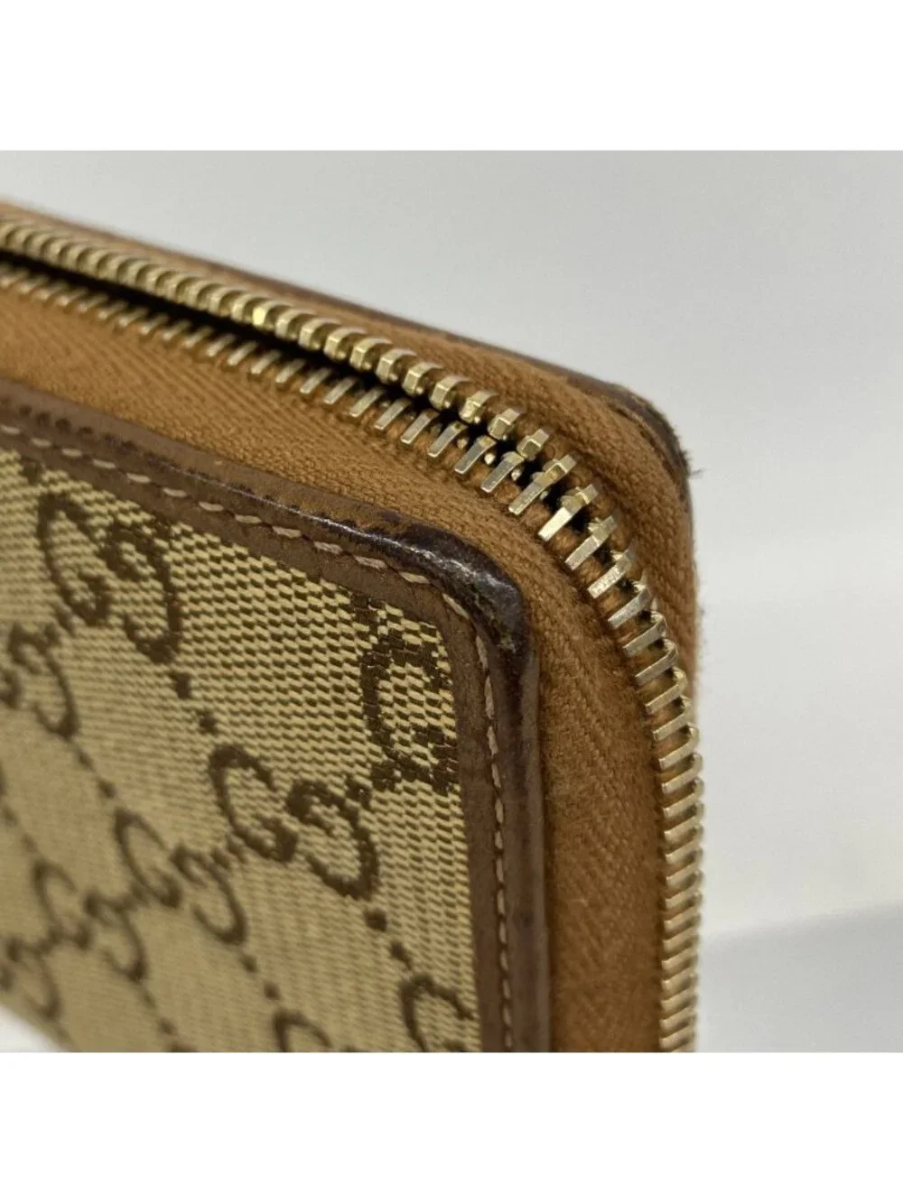 Gucci Wallet GG Canvas Brown Champagne Gold - Picture 7 of 9